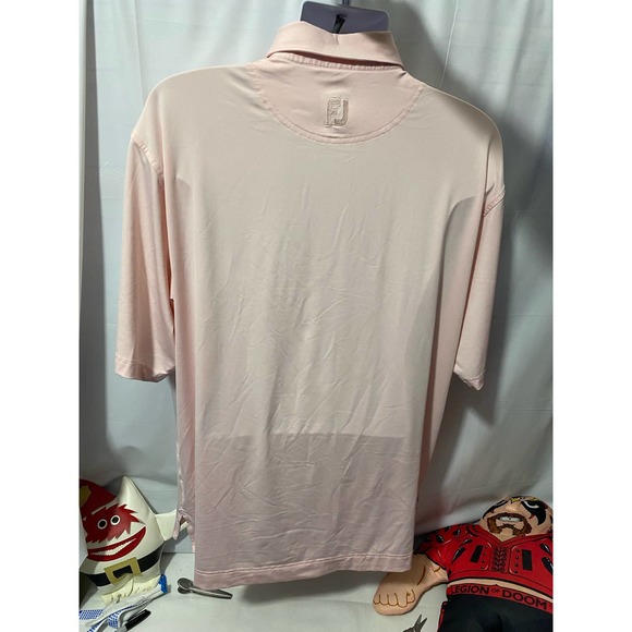 Foot Joy Polo Mens Size Large Prodry Lisle light pink Governors Club Tennessee - Picture 2 of 12